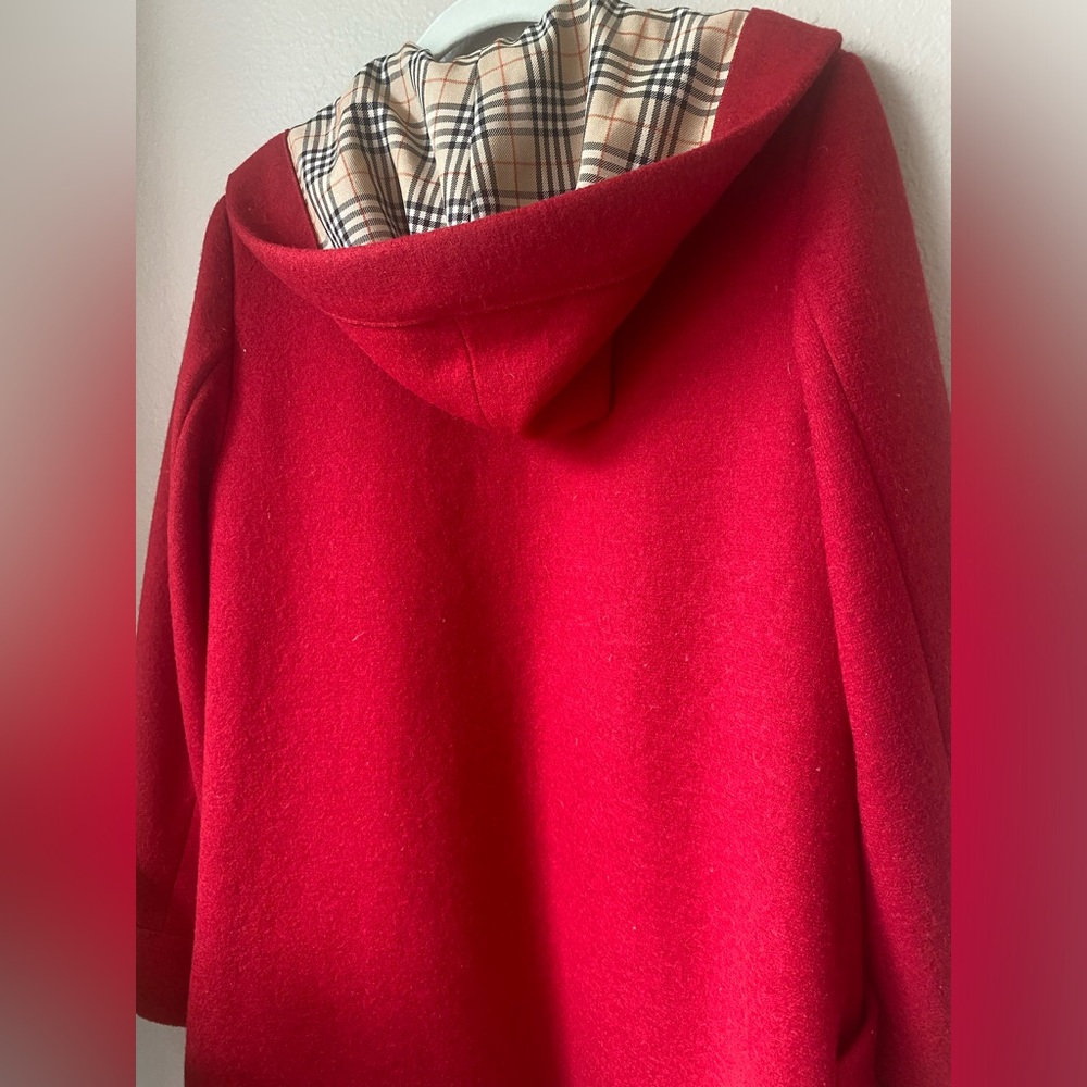 ❄️ Red coat -jacket with plaid accents. - Picture 2 of 12